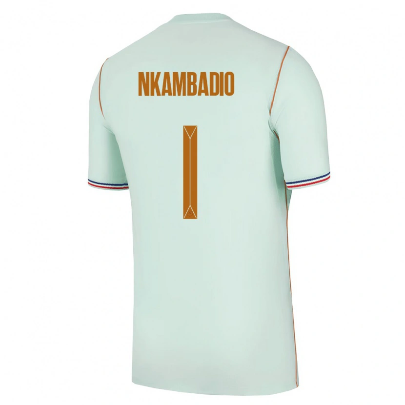 Danxen Mujer Camiseta Francia Obed Nkambadio #1 Verde Oro 2ª Equipación 26-28 La Camisa