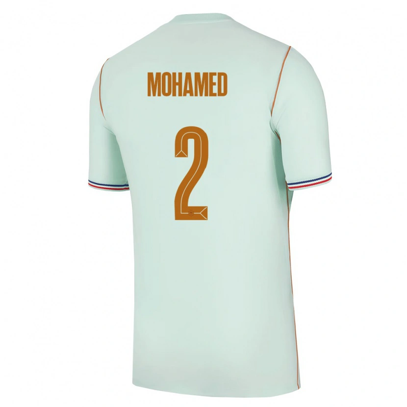 Danxen Mujer Camiseta Francia Isyak Mohamed #2 Verde Oro 2ª Equipación 26-28 La Camisa