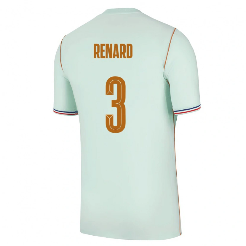 Danxen Mujer Camiseta Francia Wendie Renard #3 Verde Oro 2ª Equipación 26-28 La Camisa