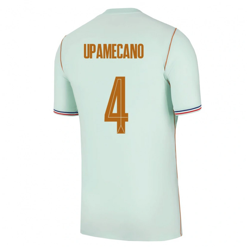 Danxen Mujer Camiseta Francia Dayot Upamecano #4 Verde Oro 2ª Equipación 26-28 La Camisa
