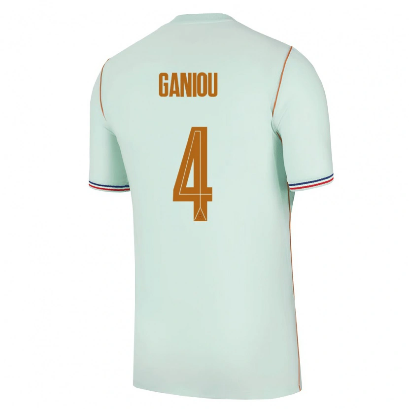 Danxen Mujer Camiseta Francia Ismaëlo Ganiou #4 Verde Oro 2ª Equipación 26-28 La Camisa