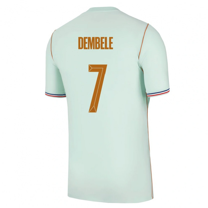 Danxen Mujer Camiseta Francia Ousmane Dembélé #7 Verde Oro 2ª Equipación 26-28 La Camisa