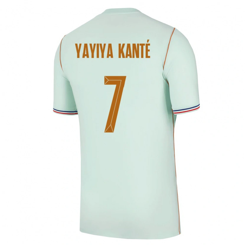 Danxen Mujer Camiseta Francia Ibrahim Yayiya Kanté #7 Verde Oro 2ª Equipación 26-28 La Camisa