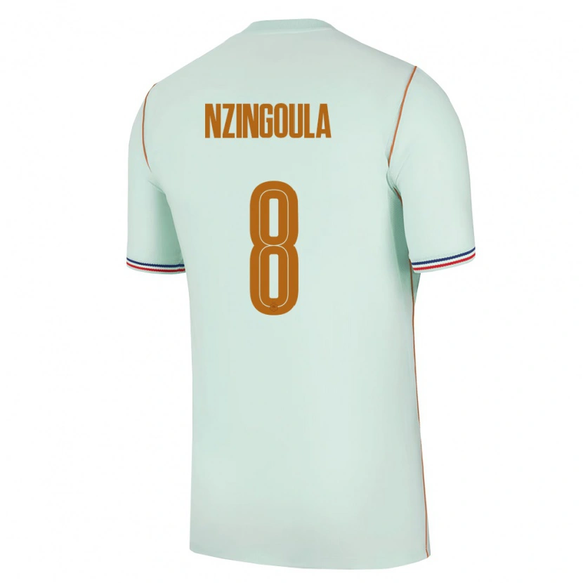 Danxen Mujer Camiseta Francia Rabby Nzingoula #8 Verde Oro 2ª Equipación 26-28 La Camisa
