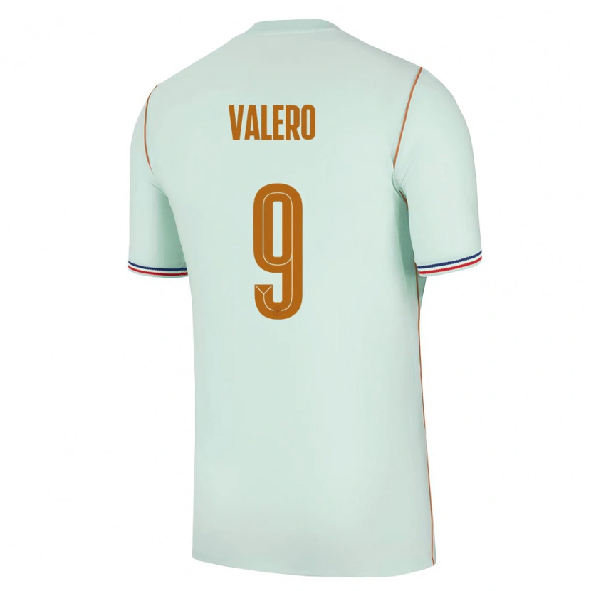 Danxen Mujer Camiseta Francia Antoine Valero #9 Verde Oro 2ª Equipación 26-28 La Camisa