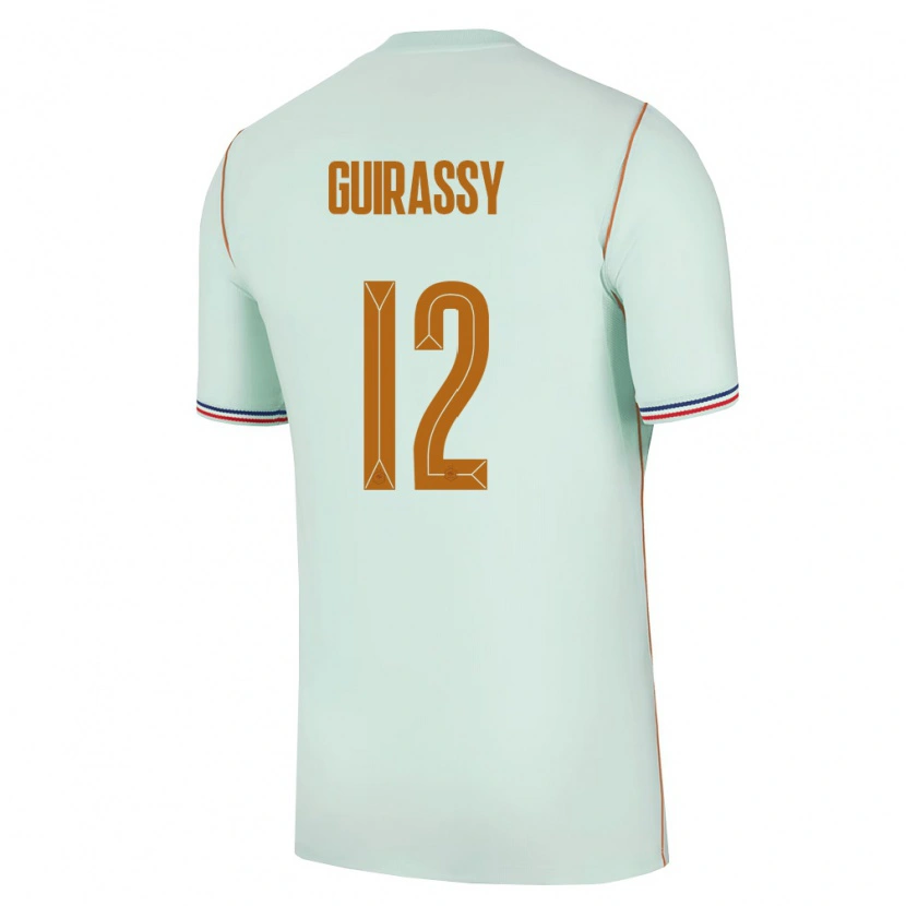 Danxen Mujer Camiseta Francia Herba Guirassy #12 Verde Oro 2ª Equipación 26-28 La Camisa