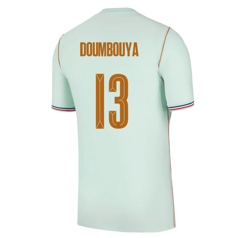 Danxen Mujer Camiseta Francia Amidou Doumbouya #13 Verde Oro 2ª Equipación 26-28 La Camisa