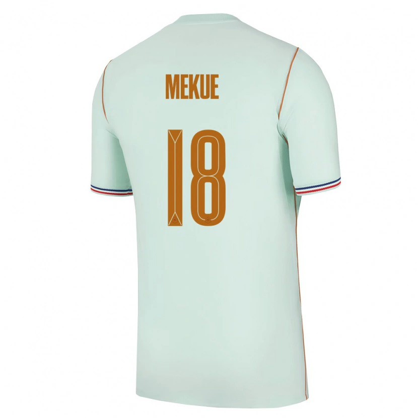 Danxen Mujer Camiseta Francia Florian Mekue #18 Verde Oro 2ª Equipación 26-28 La Camisa
