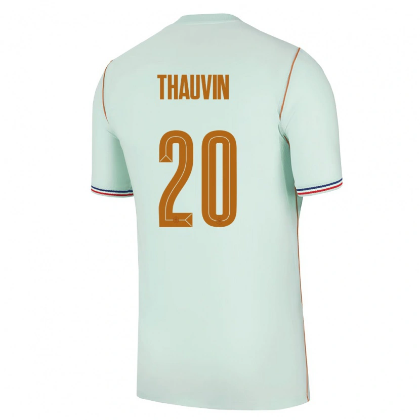 Danxen Mujer Camiseta Francia Florian Thauvin #20 Verde Oro 2ª Equipación 26-28 La Camisa