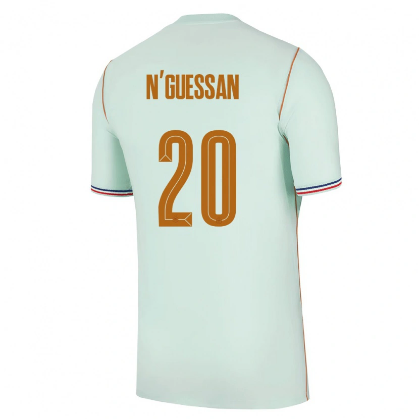 Danxen Mujer Camiseta Francia Djylian N'guessan #20 Verde Oro 2ª Equipación 26-28 La Camisa