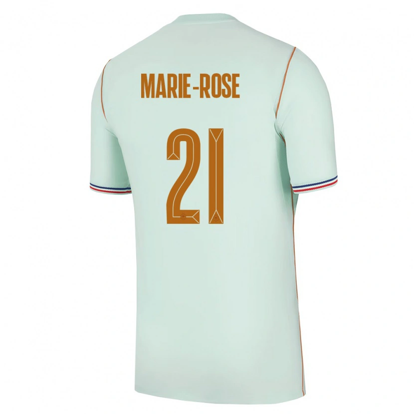 Danxen Mujer Camiseta Francia Ylann Marie-Rose #21 Verde Oro 2ª Equipación 26-28 La Camisa