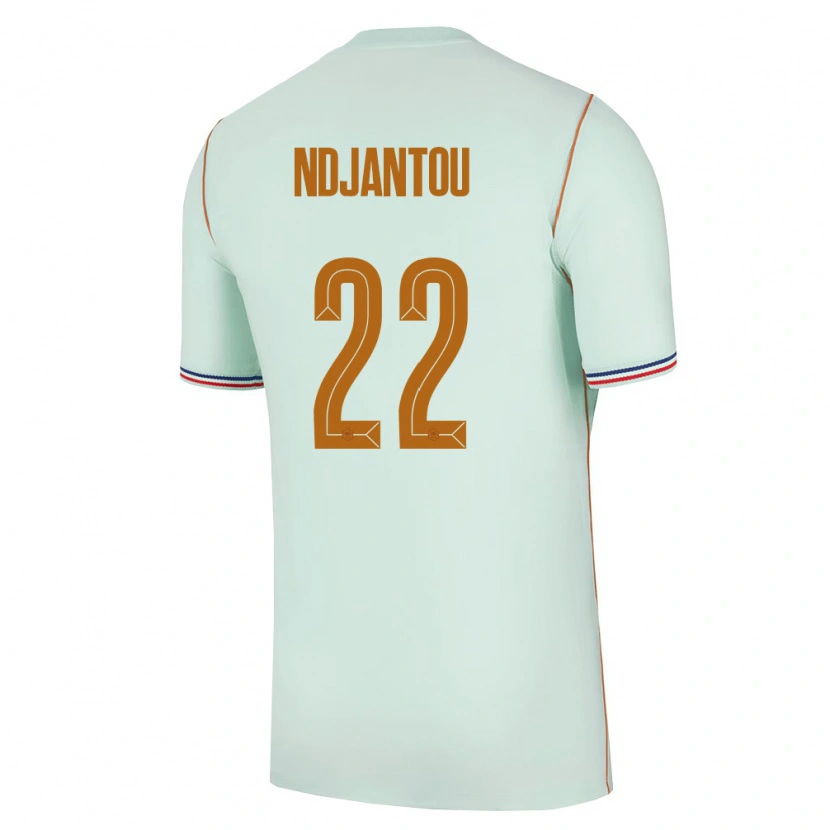 Danxen Mujer Camiseta Francia Quentin Ndjantou #22 Verde Oro 2ª Equipación 26-28 La Camisa