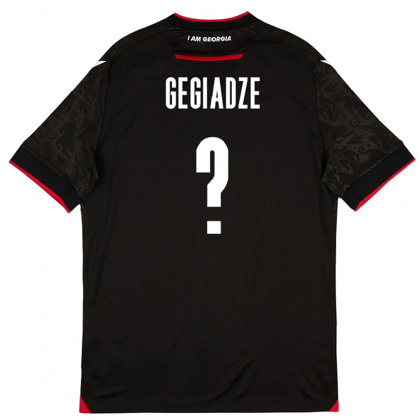 Danxen Mujer Camiseta Georgia Saba Gegiadze #0 Negro Blanco Rojo 2ª Equipación 26-28 La Camisa