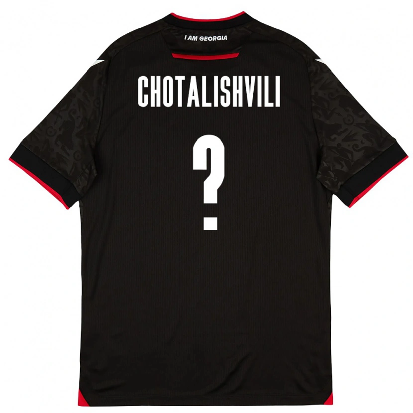 Danxen Mujer Camiseta Georgia Tsotne Chotalishvili #0 Negro Blanco Rojo 2ª Equipación 26-28 La Camisa