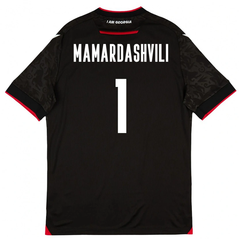 Danxen Mujer Camiseta Georgia Giorgi Mamardashvili #1 Negro Blanco Rojo 2ª Equipación 26-28 La Camisa
