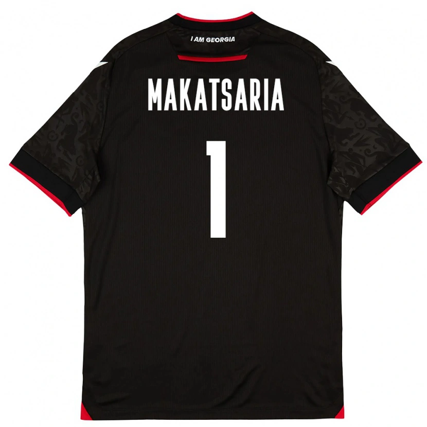 Danxen Mujer Camiseta Georgia Mikheil Makatsaria #1 Negro Blanco Rojo 2ª Equipación 26-28 La Camisa