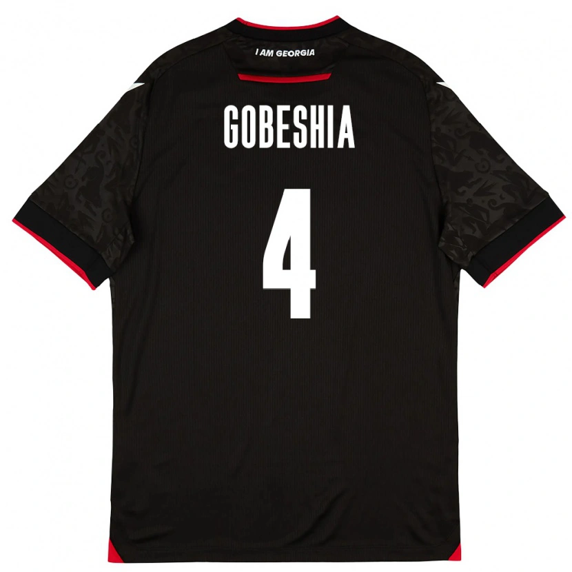 Danxen Mujer Camiseta Georgia Tengo Gobeshia #4 Negro Blanco Rojo 2ª Equipación 26-28 La Camisa