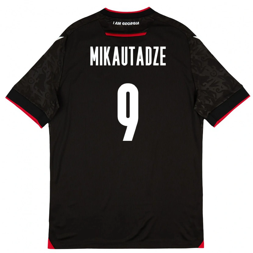 Danxen Mujer Camiseta Georgia Sandro Mikautadze #9 Negro Blanco Rojo 2ª Equipación 26-28 La Camisa