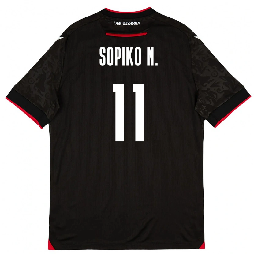 Danxen Mujer Camiseta Georgia Sopiko Narsia #11 Negro Blanco Rojo 2ª Equipación 26-28 La Camisa