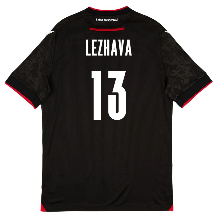 Danxen Mujer Camiseta Georgia Giorgi Lezhava #13 Negro Blanco Rojo 2ª Equipación 26-28 La Camisa