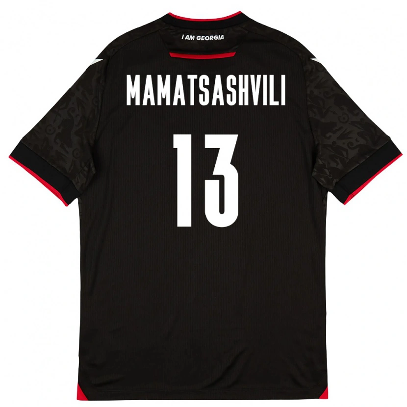 Danxen Mujer Camiseta Georgia Saba Mamatsashvili #13 Negro Blanco Rojo 2ª Equipación 26-28 La Camisa