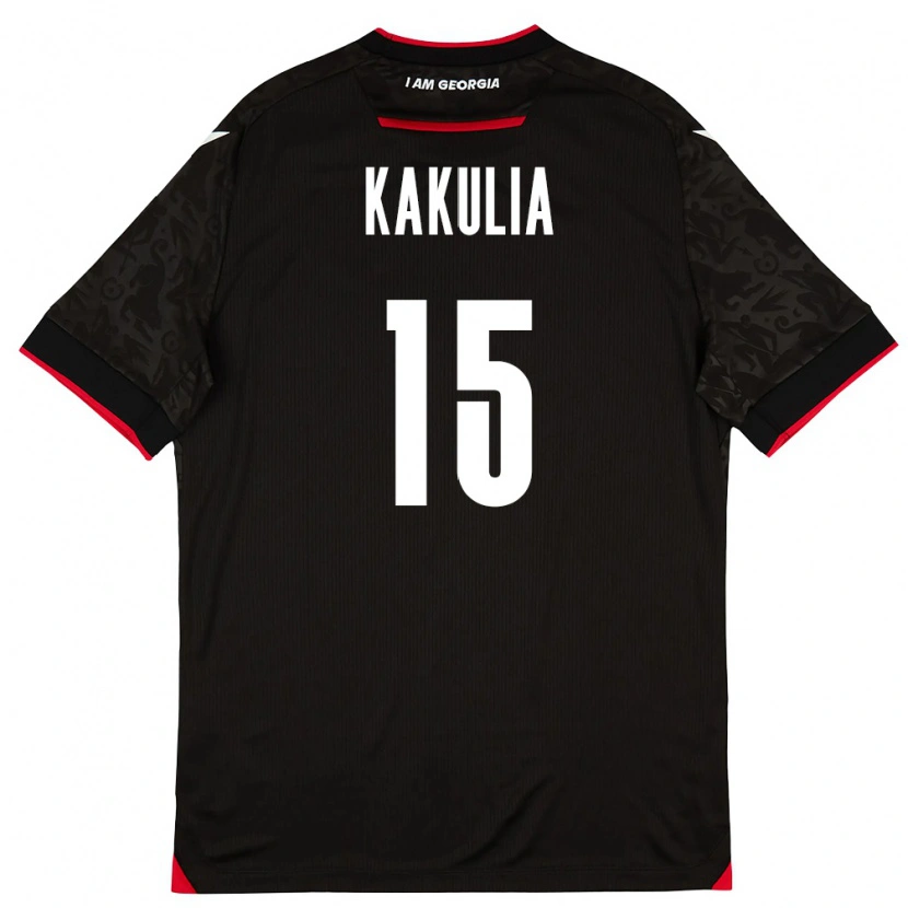 Danxen Mujer Camiseta Georgia Giorgi Kakulia #15 Negro Blanco Rojo 2ª Equipación 26-28 La Camisa