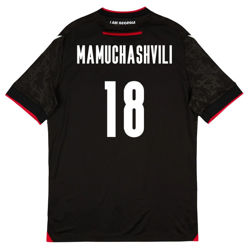 Danxen Mujer Camiseta Georgia Vladimer Mamuchashvili #18 Negro Blanco Rojo 2ª Equipación 26-28 La Camisa