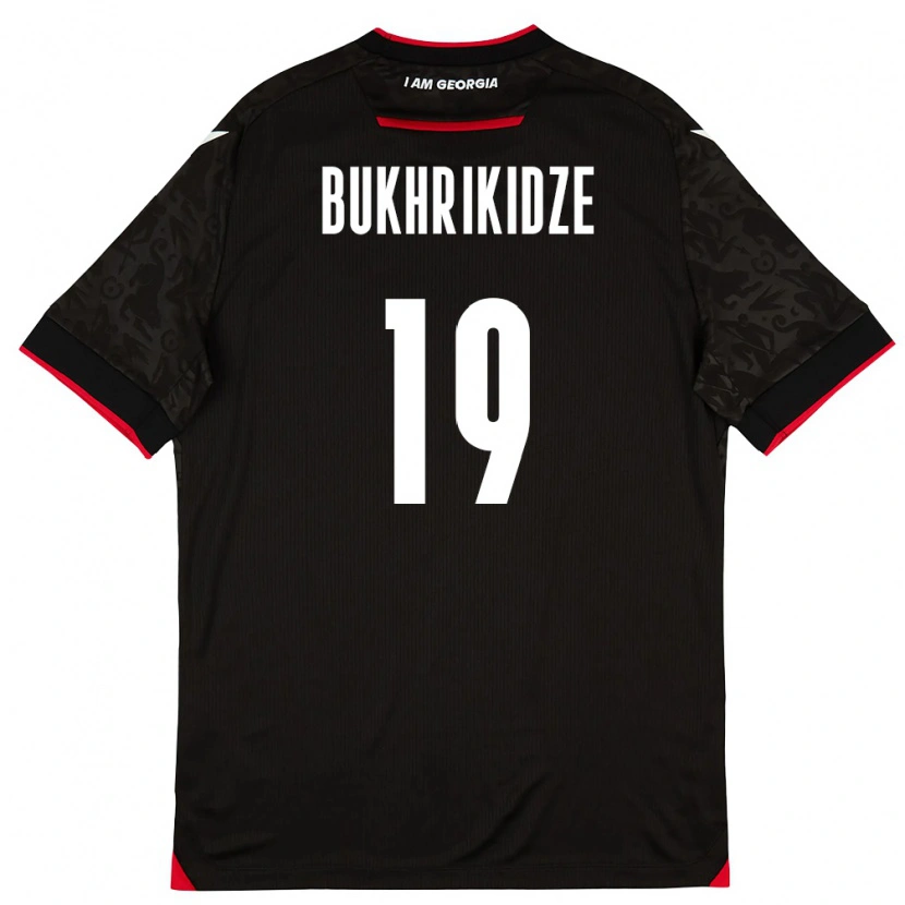 Danxen Mujer Camiseta Georgia Nino Bukhrikidze #19 Negro Blanco Rojo 2ª Equipación 26-28 La Camisa
