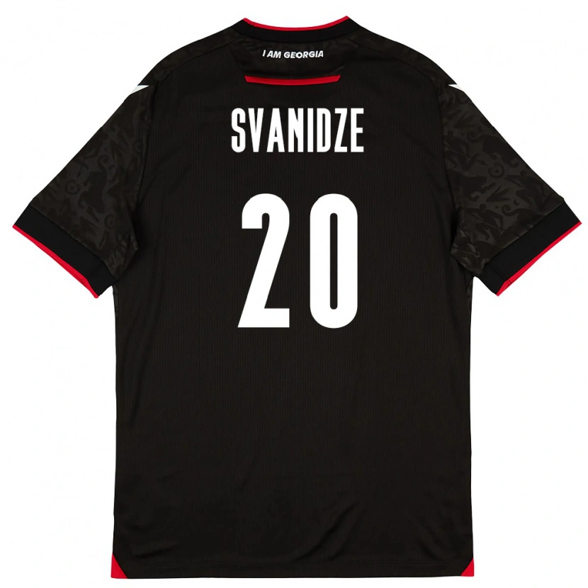 Danxen Mujer Camiseta Georgia Andria Svanidze #20 Negro Blanco Rojo 2ª Equipación 26-28 La Camisa
