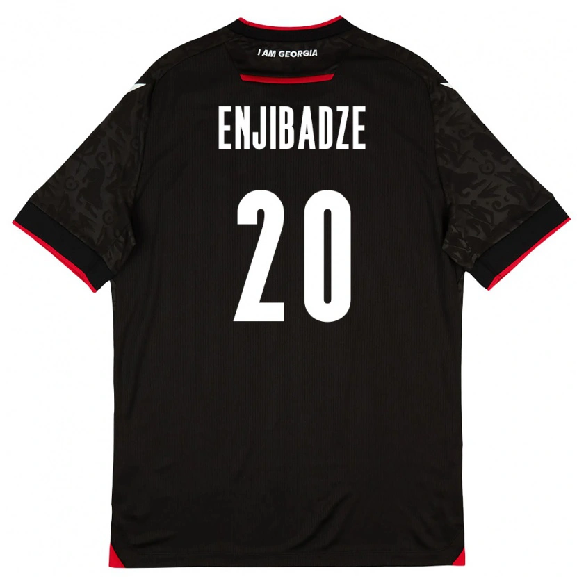 Danxen Mujer Camiseta Georgia Elene Enjibadze #20 Negro Blanco Rojo 2ª Equipación 26-28 La Camisa