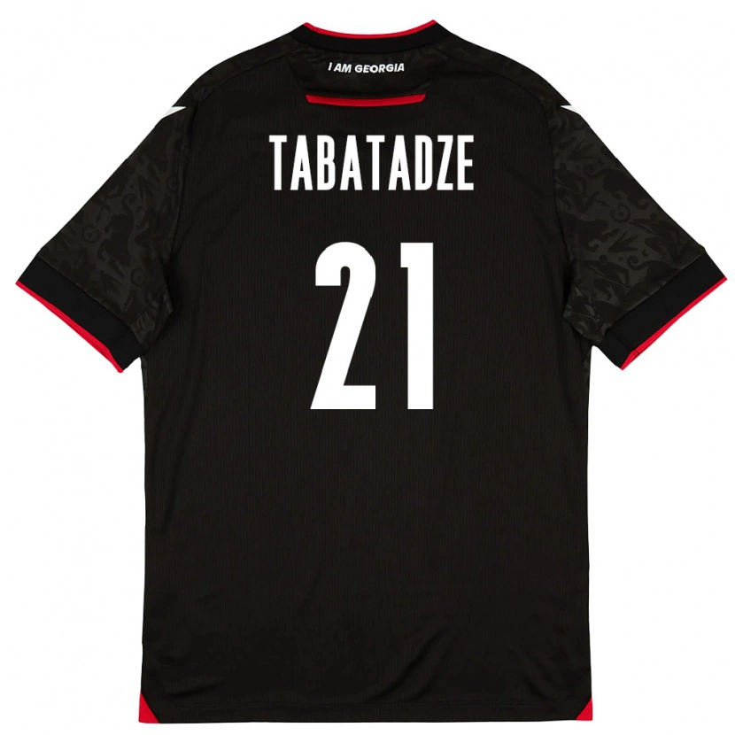 Danxen Mujer Camiseta Georgia Giorgi Tabatadze #21 Negro Blanco Rojo 2ª Equipación 26-28 La Camisa