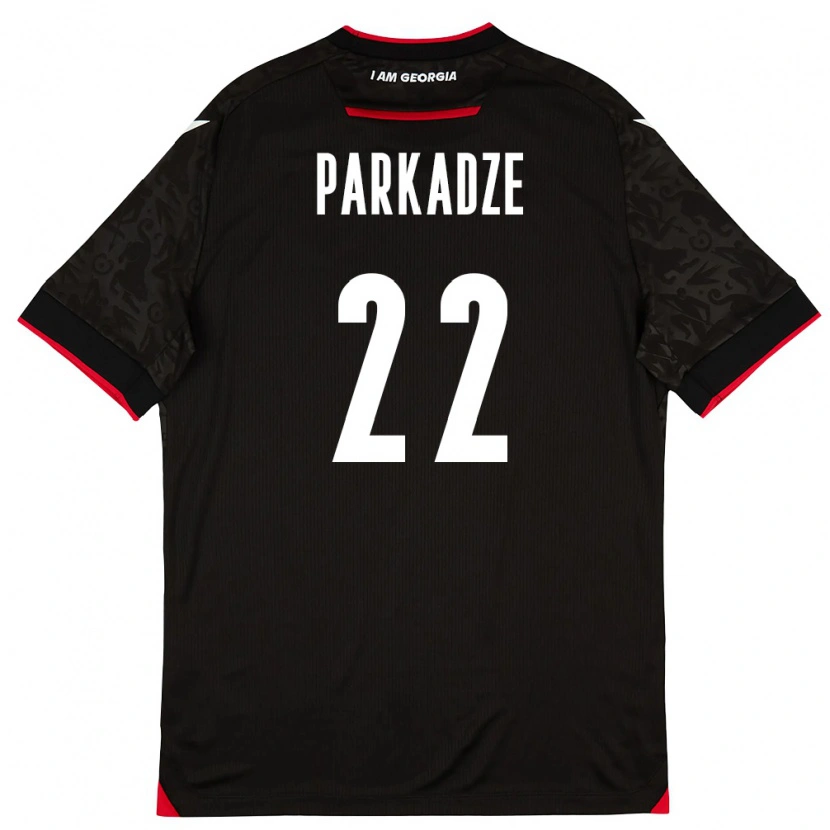 Danxen Mujer Camiseta Georgia Luka Parkadze #22 Negro Blanco Rojo 2ª Equipación 26-28 La Camisa