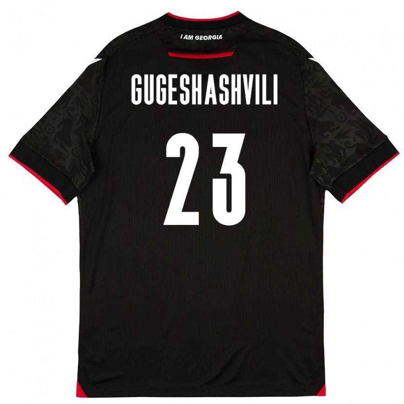 Danxen Mujer Camiseta Georgia Luka Gugeshashvili #23 Negro Blanco Rojo 2ª Equipación 26-28 La Camisa