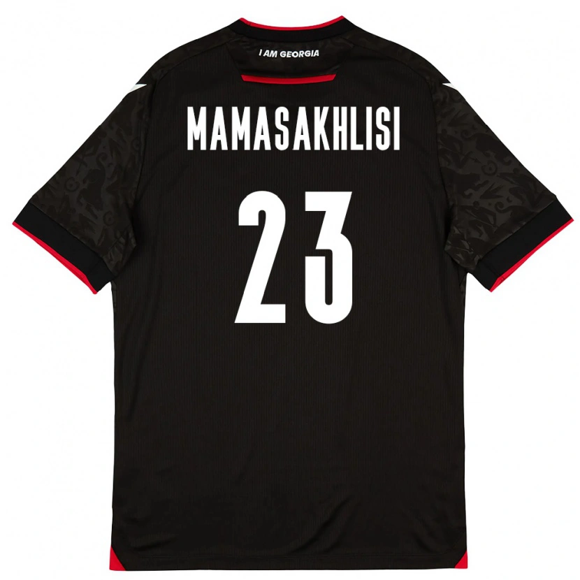Danxen Mujer Camiseta Georgia Luka Mamasakhlisi #23 Negro Blanco Rojo 2ª Equipación 26-28 La Camisa