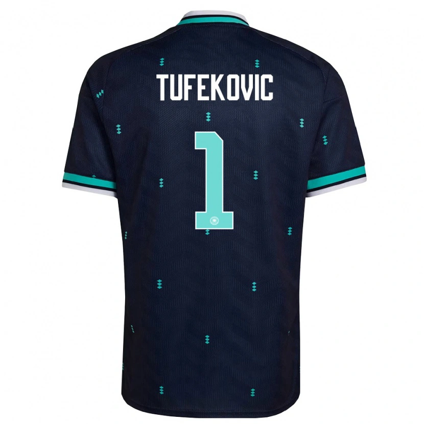 Danxen Mujer Camiseta Alemania Martina Tufekovic #1 Marino Azul Cielo Blanco 2ª Equipación 26-28 La Camisa