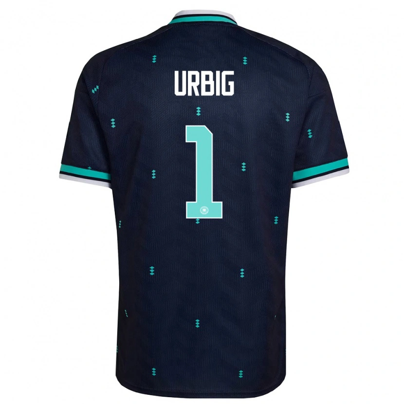 Danxen Mujer Camiseta Alemania Jonas Urbig #1 Marino Azul Cielo Blanco 2ª Equipación 26-28 La Camisa