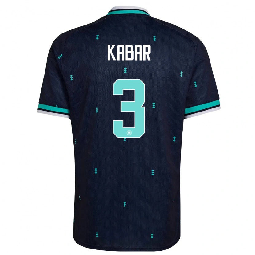 Danxen Mujer Camiseta Alemania Almugera Kabar #3 Marino Azul Cielo Blanco 2ª Equipación 26-28 La Camisa