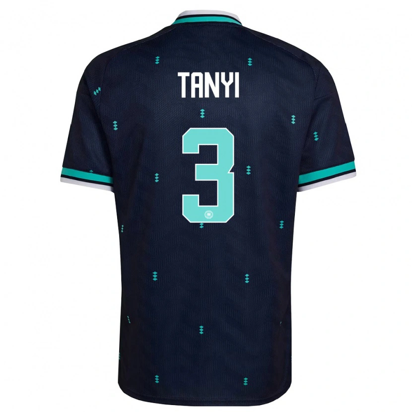 Danxen Mujer Camiseta Alemania Paul Tanyi #3 Marino Azul Cielo Blanco 2ª Equipación 26-28 La Camisa