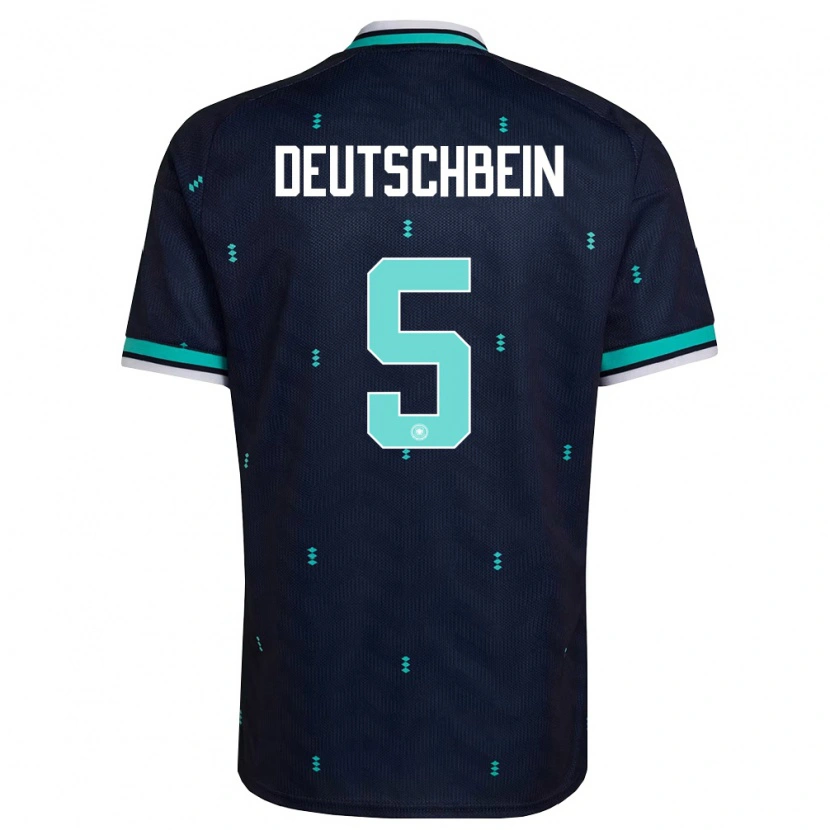 Danxen Mujer Camiseta Alemania Lasse Deutschbein #5 Marino Azul Cielo Blanco 2ª Equipación 26-28 La Camisa