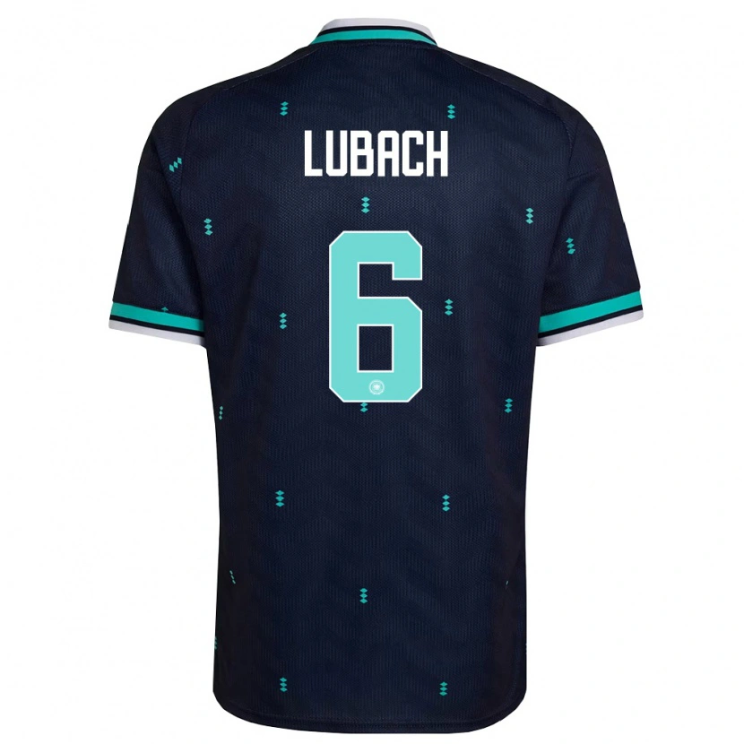 Danxen Mujer Camiseta Alemania Rafael Lubach #6 Marino Azul Cielo Blanco 2ª Equipación 26-28 La Camisa