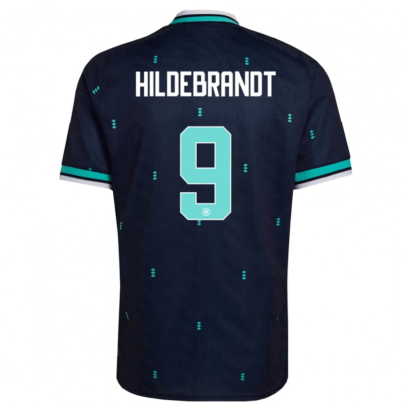 Danxen Mujer Camiseta Alemania Niklas Hildebrandt #9 Marino Azul Cielo Blanco 2ª Equipación 26-28 La Camisa
