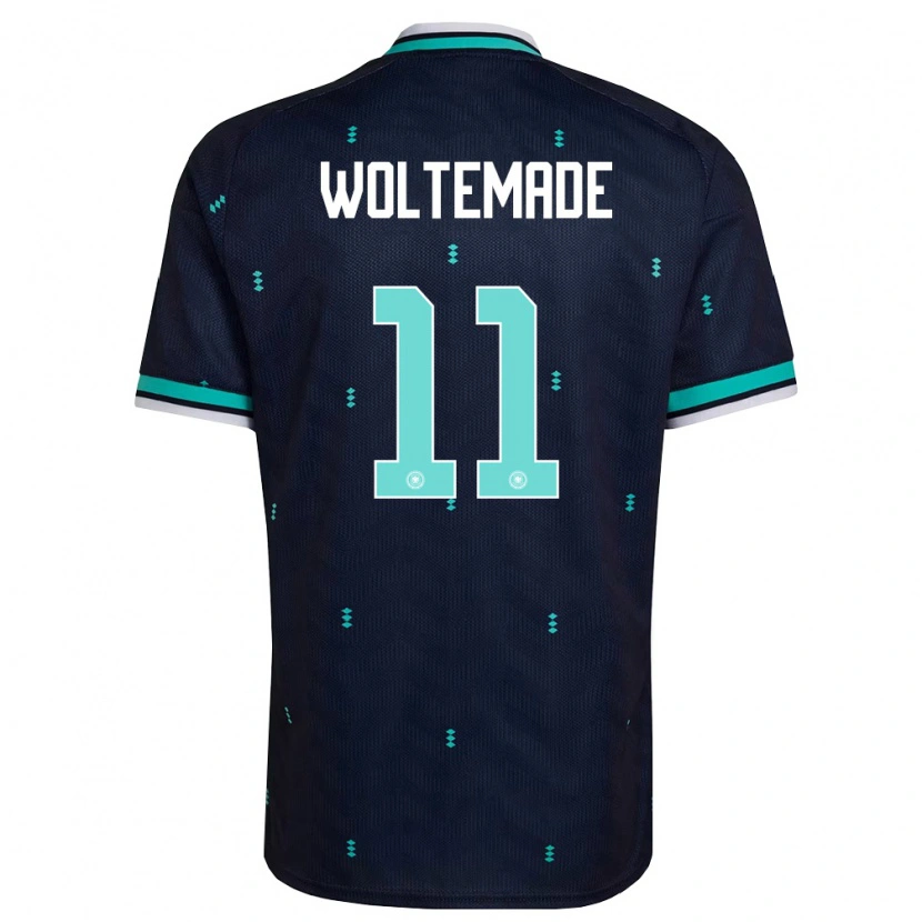 Danxen Mujer Camiseta Alemania Nick Woltemade #11 Marino Azul Cielo Blanco 2ª Equipación 26-28 La Camisa