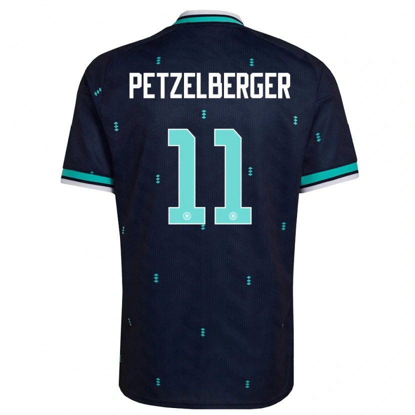 Danxen Mujer Camiseta Alemania Ramona Petzelberger #11 Marino Azul Cielo Blanco 2ª Equipación 26-28 La Camisa