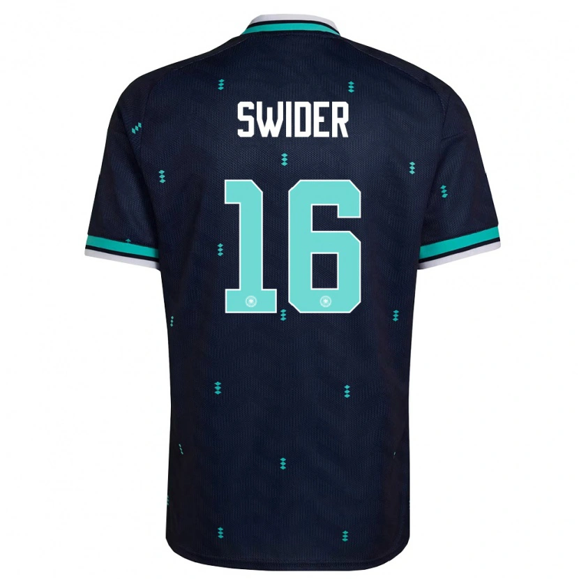 Danxen Mujer Camiseta Alemania Niklas Swider #16 Marino Azul Cielo Blanco 2ª Equipación 26-28 La Camisa