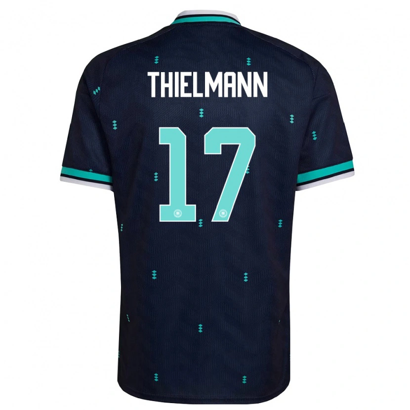 Danxen Mujer Camiseta Alemania Jan Thielmann #17 Marino Azul Cielo Blanco 2ª Equipación 26-28 La Camisa