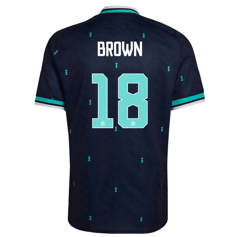 Danxen Mujer Camiseta Alemania Nathaniel Brown #18 Marino Azul Cielo Blanco 2ª Equipación 26-28 La Camisa