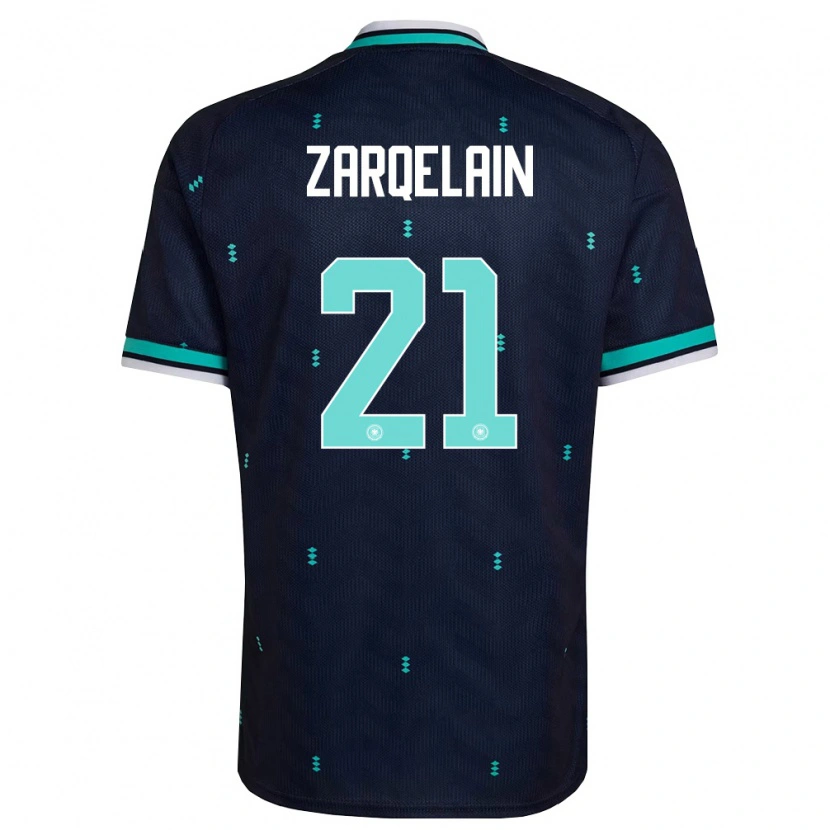 Danxen Mujer Camiseta Alemania Fadi Zarqelain #21 Marino Azul Cielo Blanco 2ª Equipación 26-28 La Camisa