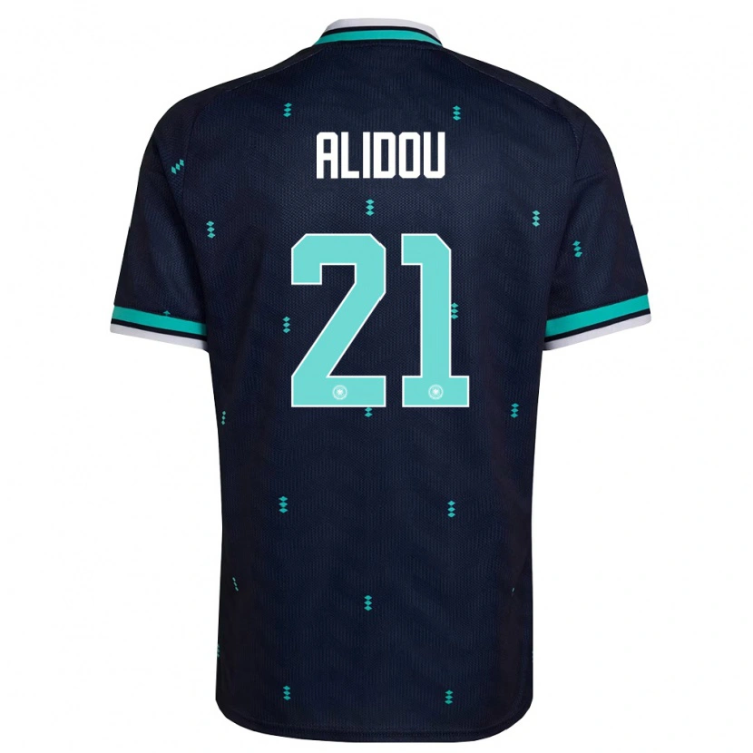 Danxen Mujer Camiseta Alemania Faride Alidou #21 Marino Azul Cielo Blanco 2ª Equipación 26-28 La Camisa