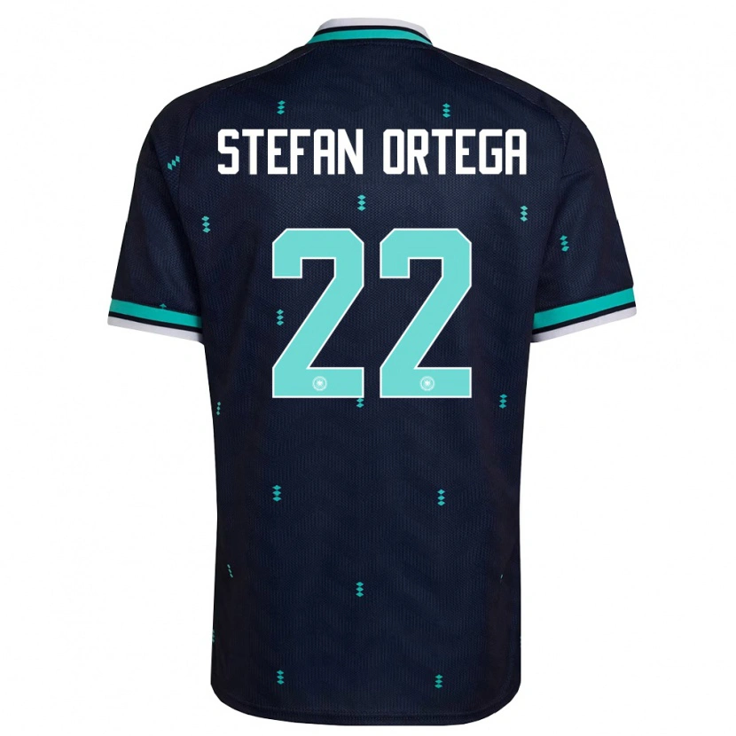Danxen Mujer Camiseta Alemania Stefan Ortega #22 Marino Azul Cielo Blanco 2ª Equipación 26-28 La Camisa