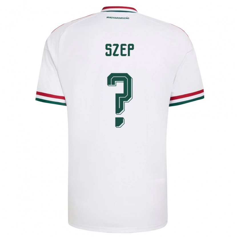 Danxen Mujer Camiseta Hungría Márton Szép #0 Blanco Rojo Verde 2ª Equipación 26-28 La Camisa